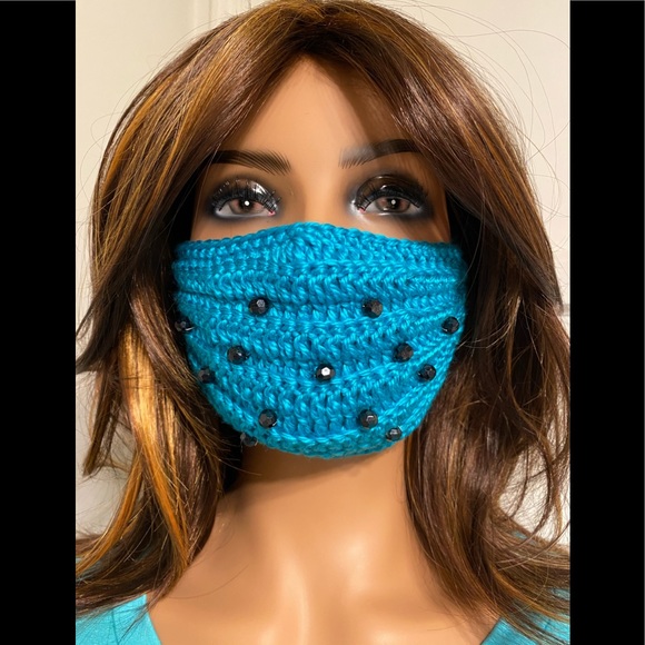 Decorative Hand-knitted Face Mask - Picture 9 of 11